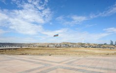 President Ilham Aliyev examines construction progress in 2-4 km section of Baku-Alat highway (PHOTO)